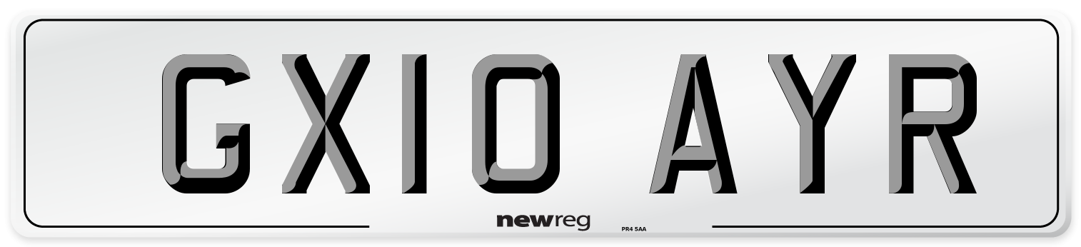 GX10 AYR Number Plate from New Reg